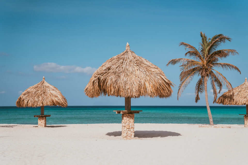 Palapa on Arashi beach in Aruba