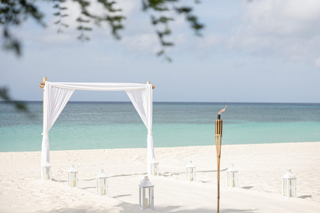 Ceremony setup on Aruba beach