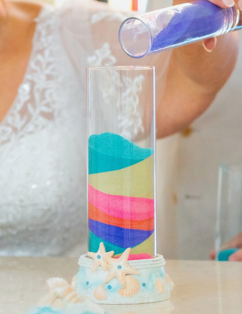 Sand ritual for Aruba elopement