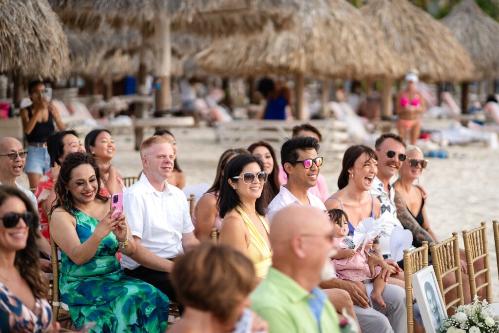 Guests watching Aruba ceremony performed by officiant