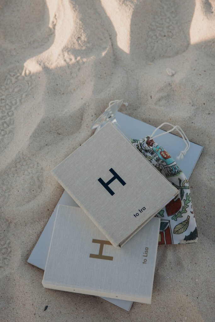 Vow books for Aruba elopement
