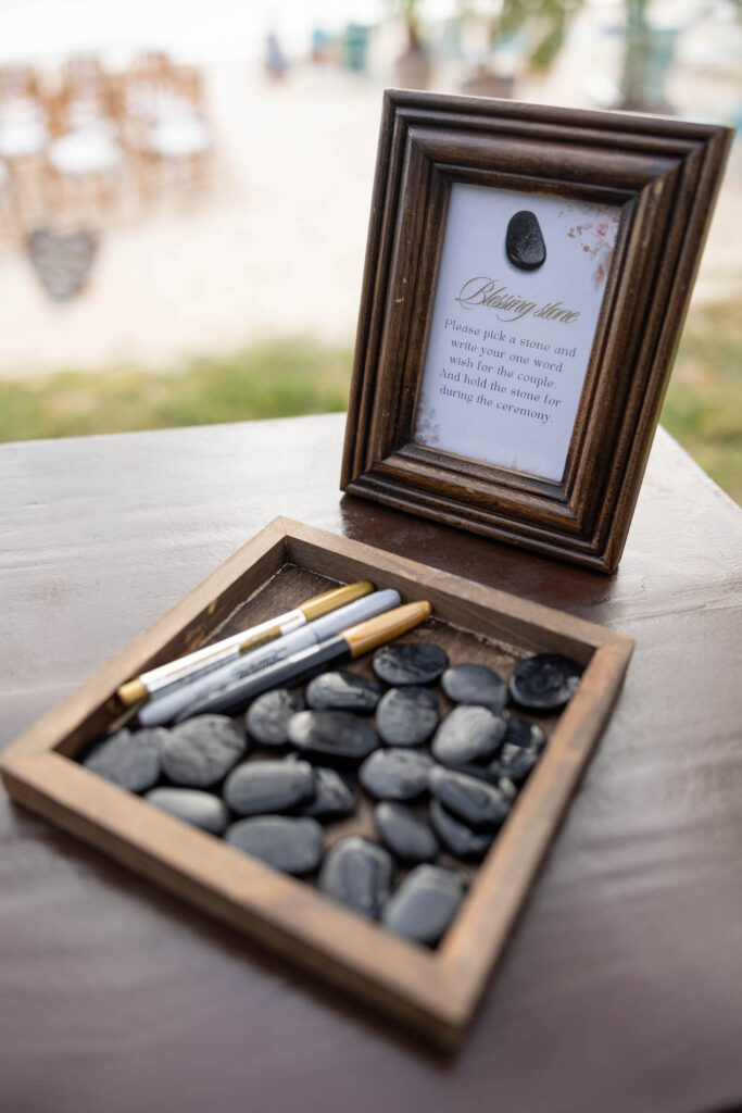 Blessing stones at Aruba elopement